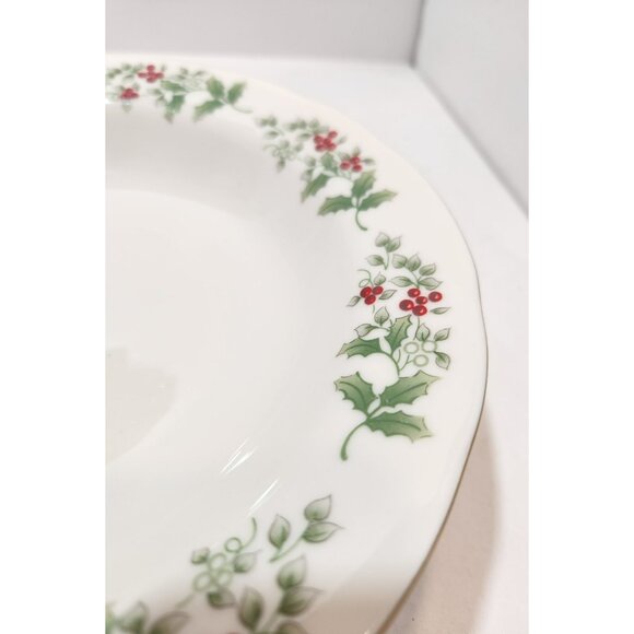 Gibson Housewares Christmas Charm Delight Holly Berry Rimmed Soup Bowls Set of 4 - Picture 9 of 10